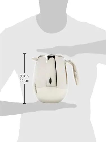 Thermal French Press Coffee Maker 51 Oz Double Wall Stainless Steel Insulated Plunger shown with size comparison in hand.