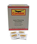 Condor lens cleaning towelettes box, antifog and ESD, 5x7 inches, 100/pack, front view