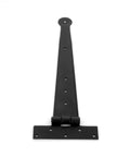 12 Inch Black Iron T Strap Hinge For Indoor Outdoor Use, Rust Resistant Powder Coated Bean Tee Hinge With Screws, front view