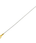 Engine Oil Dipstick Replacement For Cadillac Escalade ESV EXT And Chevy Avalanche Silverado Suburban Express 1500 2500 3500 V8 Models Fits 2002 To 2008 Easy Install High Quality Replacement Part visible with yellow handle.