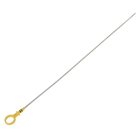 Engine Oil Dipstick Replacement For Cadillac Escalade ESV EXT And Chevy Avalanche Silverado Suburban Express 1500 2500 3500 V8 Models Fits 2002 To 2008 Easy Install High Quality Replacement Part visible with yellow handle.