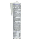 Marine Adhesive 4000 UV PN06580 White, 295 mL cartridge showing back label with instructions on waterproof sealant use for boats and RVs.