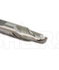 Shars ball-nose end mill, 3/4 in x 3/4 in, HSS, 2-flute, double-ended, tip view