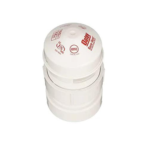 Oatey Sure-Vent air admittance valve, white plastic with PVC Sch. 40 adapter for 1-1/2 to 2 in piping