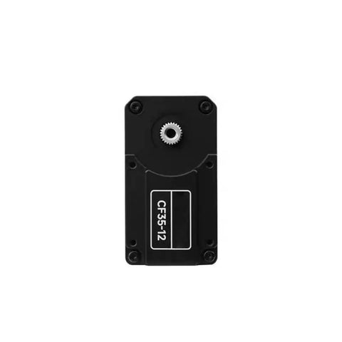 High Output 35Kg Cm Digital Servo Motor Featuring Built In Magnetic Encoder For Flawless 360 Degree Continuous Rotation on a black casing.