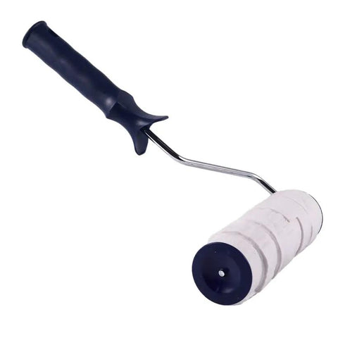 Decorative Paint Roller Kicking Off Fresh Walls With A Slick Floral Scroll Design For Rapid Stamping And Garden Trails Featuring Top Shelf Microfiber Coverage For Effortless Diy Upgrades, showing a slick ergonomic handle and a smooth roller.