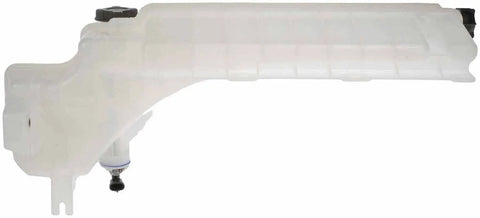 Side view of Heavy Duty Coolant Reservoir Tank Fits Volvo VNL VNM VHD 2008-2024 and Mack Pinnacle CXU CHU Anthem TD700 GU5 GU7 GU8 2008-2019 2010-2017 Replacement With Caps And Sensor Included