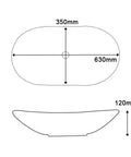 Dimensions of Bathroom Sink Modern Minimalist Art Basin Hotel Bathroom Ceramic Above Counter Basin 350mm x 630mm x 120mm.