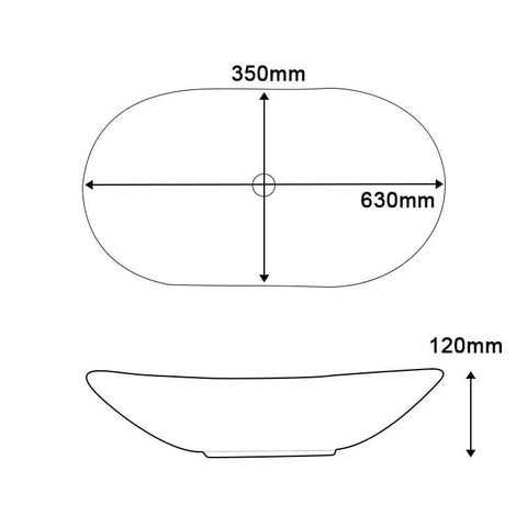 Dimensions of Bathroom Sink Modern Minimalist Art Basin Hotel Bathroom Ceramic Above Counter Basin 350mm x 630mm x 120mm.