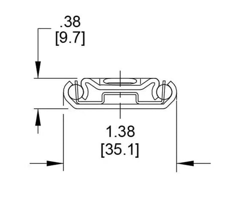 Diagram of Center Mounted Drawer Slide 15 Inch With Three Quarter Extension, Steel Ball Bearings, Friction Disconnect, Built To Last Heavy Duty Glide