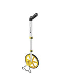 Slick Rolling 36 Inch Circumference Measuring Wheel With Durable Neoprene Tire For Precision Distance Tracking Indoors And Outdoors on a flat surface.