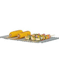 Foil Lux Disposable Grill Liners 19.7 By 12 Inch Nonstick Aluminum Grill Sheets with food like corn and kebabs on grill
