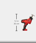 One Handed Cordless Hackzall Reciprocating Saw With Anti Vibration Handle And Quick Lok Blade Clamp 18 Volt Lithium Ion Bare Tool, side view