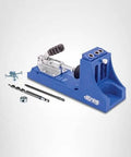 Front view of K4 Pocket Hole Jig For Pros And DIYers With Adjustable Easy To Use Drill Guides shown with accessories.