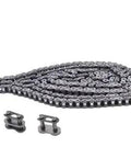 Heavy Duty 40 08a Roller Chain 10 Feet Carbon Steel Spare Part For Equipment With Two Connecting Links on a white background.