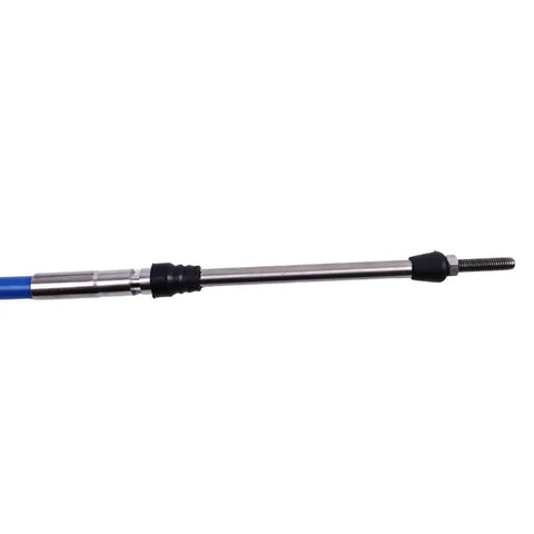 Close-up of 12Ft Universal Throttle Shift Control Cable for Marine Outboard Engines, Blue, 33C Style, ABA CABLE 12 GY 220416612.