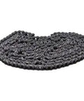 Heavy Duty #US 35 Roller Chain 10 Feet Long with 2 Conting Links, flexible chain layout showcasing durable metal links.