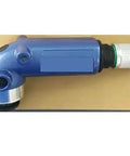 Heavy Hitting Pneumatic Angle Die Grinder Air Powered Compact Workhorse Adjustable Power Regulator side view with connector.