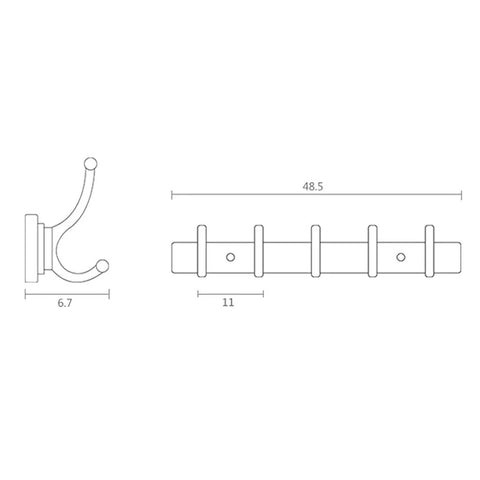 Sleek European Style Golden Coat Hook For Bathroom And Entryway Built Tough Wall Hanging Clothes Rail dimensions and design layout.