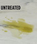 Stain on untreated marble surface highlighting the need for Pro Grade Nano Quartzite Sealer Plus Heavy Duty Stone Guard Solvent Based Impregnating Formula Shields Marble Granite Concrete Travertine Keeping Counters Lookin Spotless Year Round 1 Quart Jug.