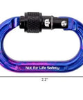 Mini Aluminum Keylock Screw-Lok Carabiner For Throwline Setup And Gear Mounting, 4kN strength, oval frame, blue finish, non-PPE use