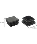 1 Inch Square Plastic Tubing End Caps For Square Tubing Posts 4 Pack shown with dimensions, helical wire lined for tight fit.