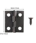 Heavy Duty Auto Self Closing Spring Hinges Durable Metal Hinge Set with screw, shown with measurements in inches and centimeters
