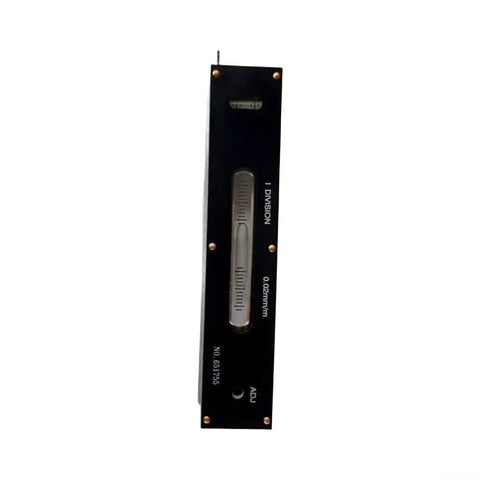 Industrial Mechanical Bar Level 0.02mm Accuracy, black steel spirit level with precision measurement scale.