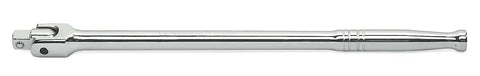 33 Piece Half Inch Drive 12 Point Mechanics Tool Set With Standard And Deep SAE Chrome Sockets, knurled chrome extension bar.