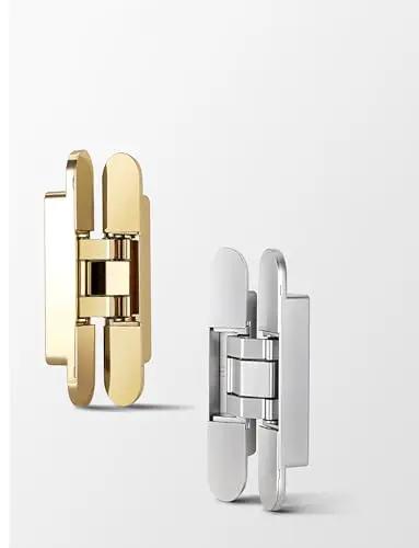 Heavy Duty Silent Pivot Hinge With Soft Close Concealed Hardware For Wood And Folding Doors In Silver and Gold finishes.