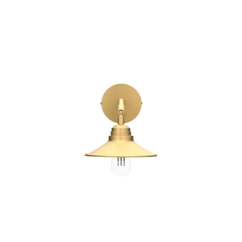 Vintage Industrial Wall Sconce 2 Pack Dimmable Metal Fixture Lighting For Living Room Kitchen Bathroom Bedroom Hallway Porch Gallery Reading Nook Coffee Bar showing gold metal with round base and bulb