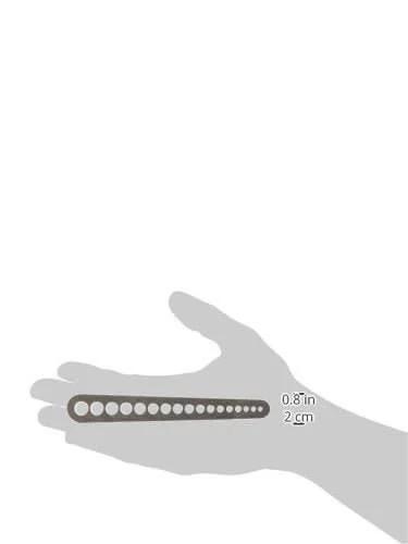 Hand holding Universal V-Drill Guide For Perpendicular Hole Drilling On Flat Round And Square Materials size reference