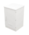 Drop In Ready Outdoor Network Cabinet Floor Mount 18U Server Rack Enclosure With Smart Fan Cooling And Weatherproof IP66 Shell Built Solid From Heavy Duty Steel For Chill Gear Storage And Easy Upgrades - white outdoor cabinet side view.