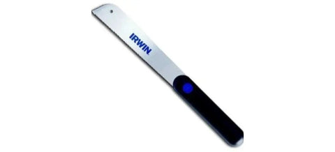 Precision Ground Dovetail Detail Saw For Fine Woodworking Heavy Duty Silver Hand Blade with a black handle.