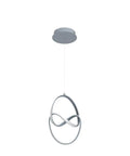 Lit Modern LED Pendant Light With Irregular Ring Design, 6000K Cool White, 33W 1980lm Not Dimmable, ceiling hanging, silver finish