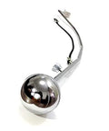 Front view of Wingbrake-V driver training brake: chrome ball on curved metal arm with cable