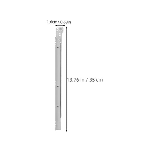 Two Pack Heavy Duty Drawer Sliders Replacement Rails, 14 Inch Cold Rolled Steel With Smooth Operation, side view with dimensions