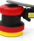 3 Inch Finishing Palm Pneumatic Sander Tool For Small Corners Handy One Hand Operation Lightweight Mini DA Air Sander with red body