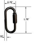 Heavy Duty D Shape Chain Locking Quick Link Connector M4 4mm Black Iron With Anti Rust Paint dimensions