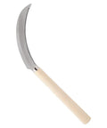 K208 Berry Harvest Sickle With Wooden Handle, 6.5-Inch Serrated Stainless Steel Blade, Japanese Style Curved Go-To Harvest Tool