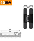 Diagram of Three Dimensional Invisible Door Hinge For Wooden Doors Hidden Hinge For Foldable Blind Doors Cross 180 Degree Inside And Outside Opening Easy Install One Piece, showing dimensions and installation