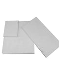 White PTFE Plastic Sheet 500x500x0.5mm Heavy Duty Pro Grade Plate For Electrical Insulation shown in a set of three overlapping sheets