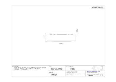 Technical drawing of Single Cone Tapered Roller Bearing Cone 45289 for compatible outer cup, detailed dimensions and material info.