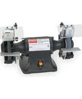 Professional Shop Workhorse 6 Inch Bench Grinder With Quarter Horsepower Motor And Dual Grinding Wheels Featuring Adjustable Tool Rests Eye Shields And Ratcheting Stand For Routine Workshop Metalworking Tasks - front view