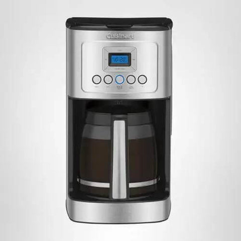 Front view of Plug-And-Play Programmable 14-Cup Coffee Maker With Temperature Control And Glass Carafe, Stainless Steel.