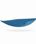 Wallaby Lightweight Hammock With Straps Portable Chill Spot Glacier Blue shown fully extended in ripstop nylon