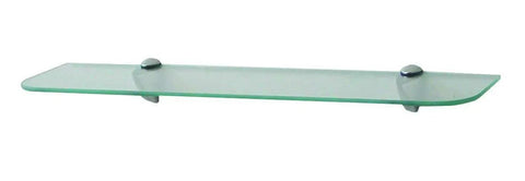 Tempered Glass Shelf Kit 6-Inch by 24-Inch Satin Nickel With Small Brackets For a Sleek Floating Look Holds Up To 25 Lbs, Super Easy Install With Mounting Hardware Included, Great For Bathroom Or Kitchen Decor