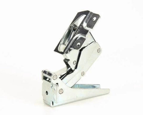 02-3866-04 Electric Door Hinge for refrigeration units and ice machines, metal construction, side view showing joint mechanism.