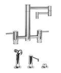 Upgrade Your Kitchen Game With This Heavy Duty Hunley Bridge Faucet Featuring A Long Reach Twelve Inch Articulated Spout And Clean Three Piece Handle Suite In Sharp Matte White.