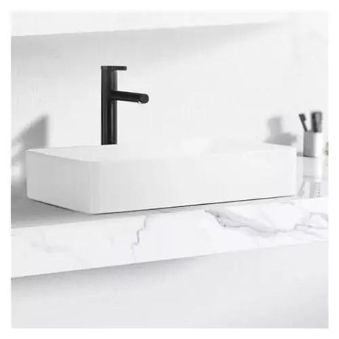 Vessel Sink - Small Countertop Bathroom Wash Basin, Single Basin Design for Home, and, t for Bathrooms and Powder Rooms with sleek matte finish.